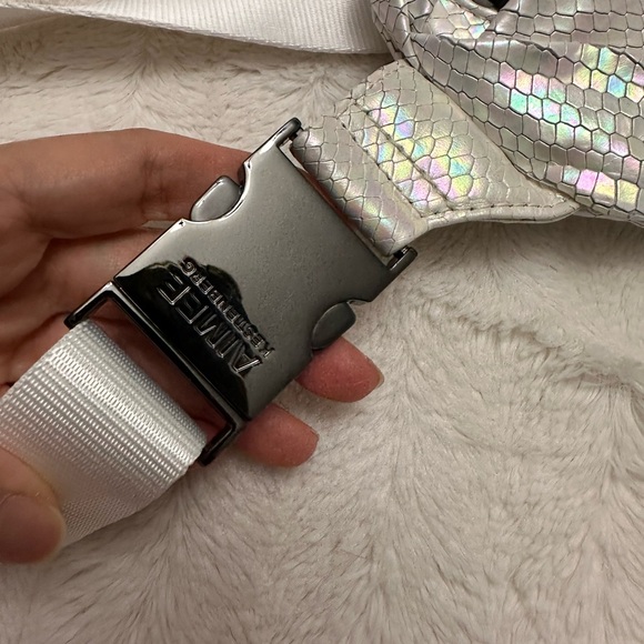 Aimee Kestenberg Leather Convertible Milan Belt Bag Hologram Snake Iridescent - Picture 13 of 16